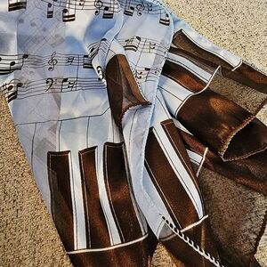 #Music Themed #Silken Scarf Scarves Tie Hair Neck Purse Wrap 13 'x 56"  #NWOT